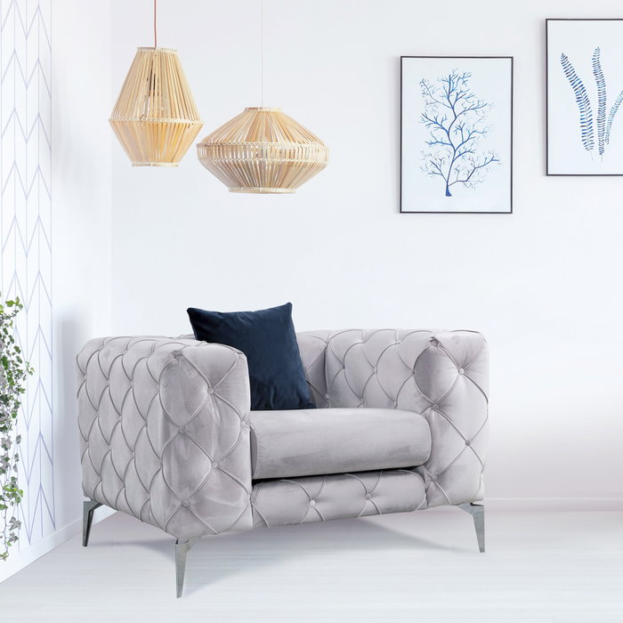 Atelier Del Sofa Silla Alada Gris Claro Atelier Del Sofa Silla Alada Gris Claro